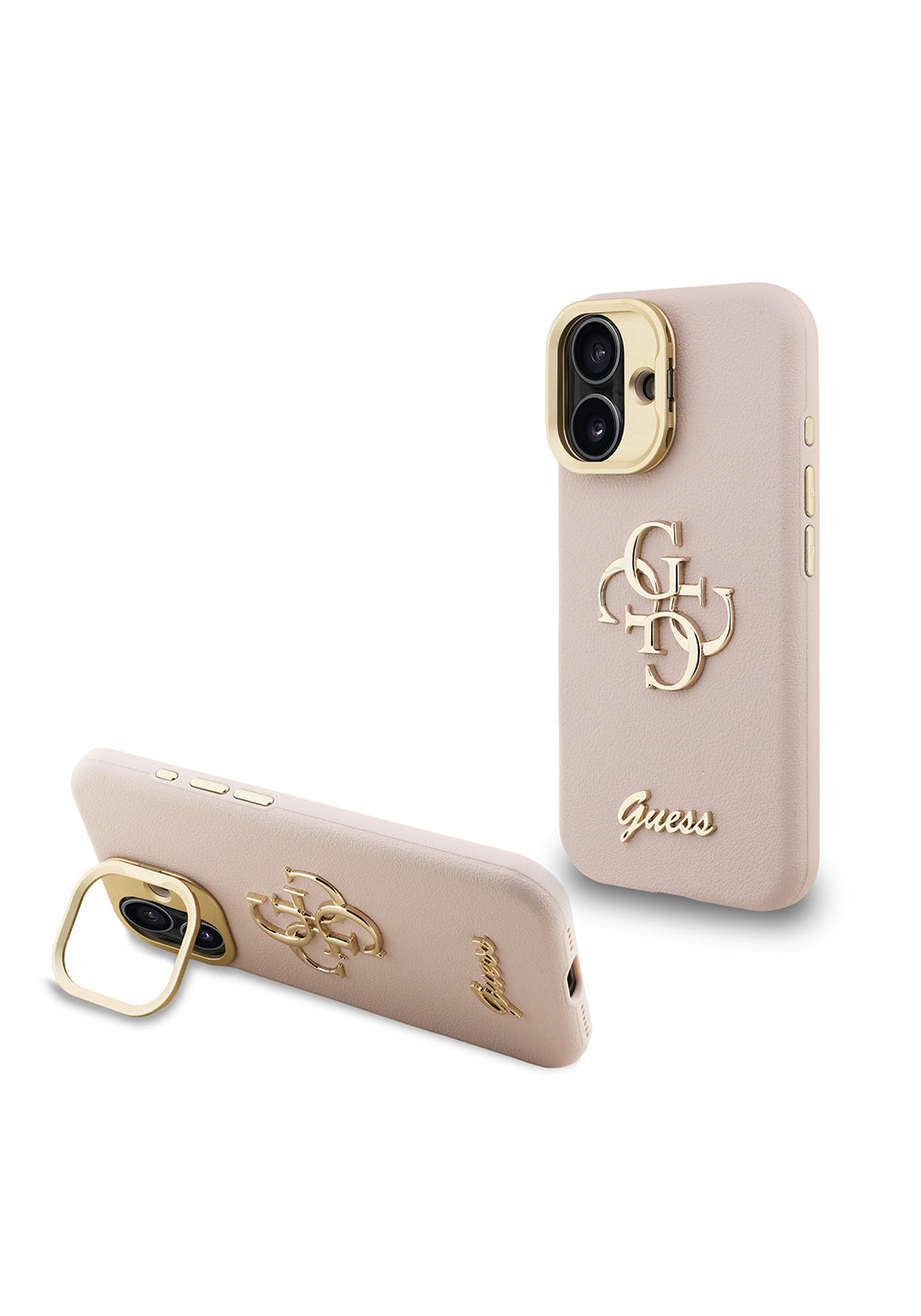 Apple iPhone 16 Kılıf Guess Orijinal Lisanslı Grained Yazı Logolu Kamera Standlı Kapak