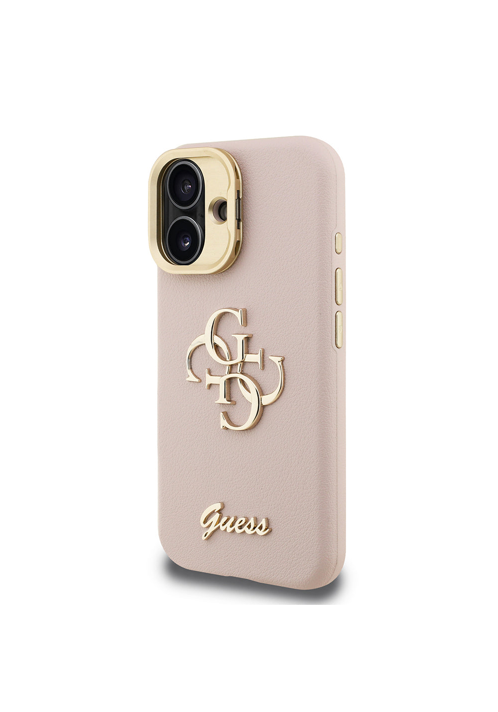 Apple iPhone 16 Kılıf Guess Orijinal Lisanslı Grained Yazı Logolu Kamera Standlı Kapak