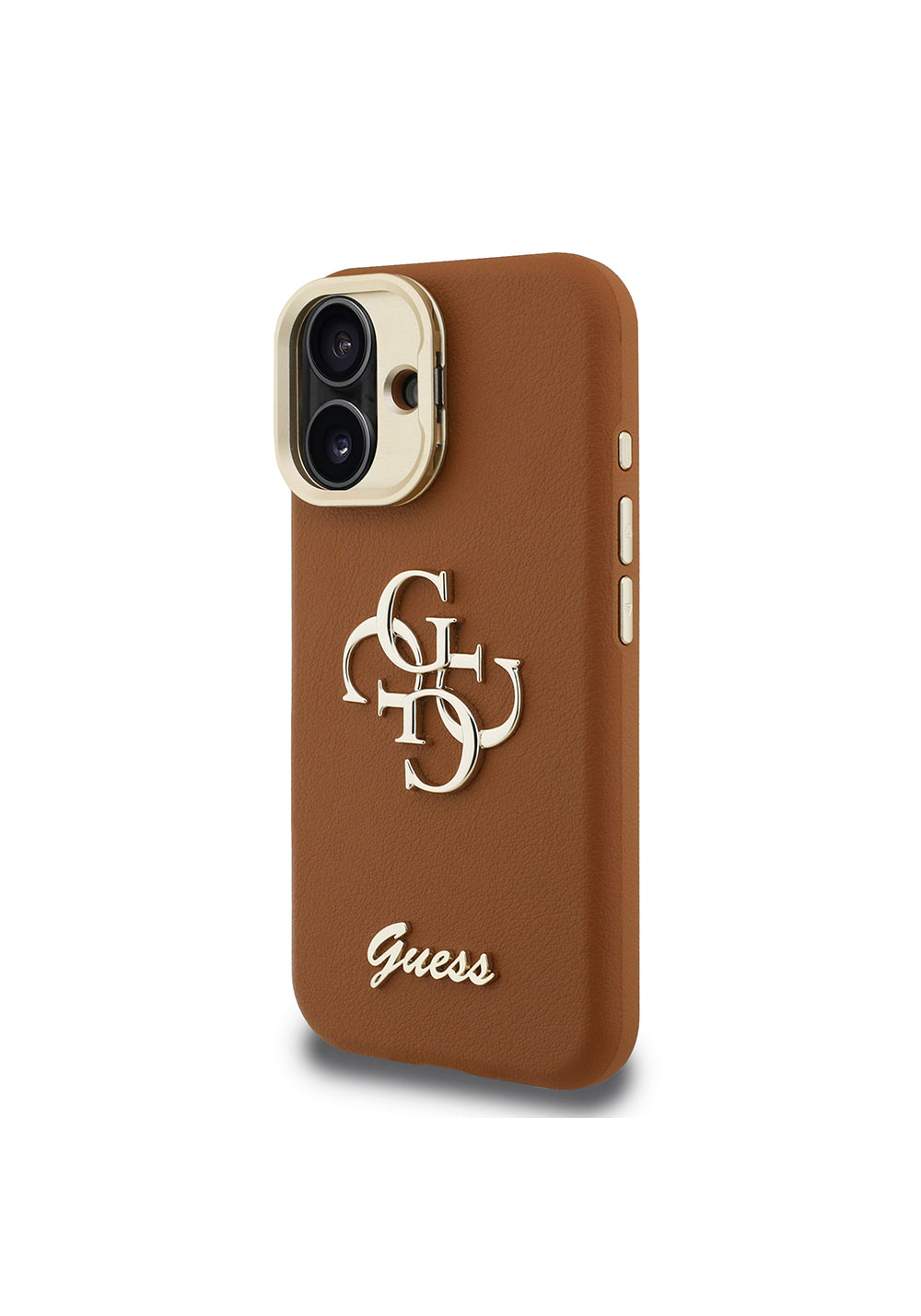 Apple iPhone 16 Kılıf Guess Orijinal Lisanslı Grained Yazı Logolu Kamera Standlı Kapak