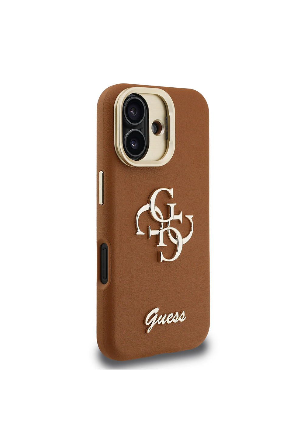 Apple iPhone 16 Kılıf Guess Orijinal Lisanslı Grained Yazı Logolu Kamera Standlı Kapak
