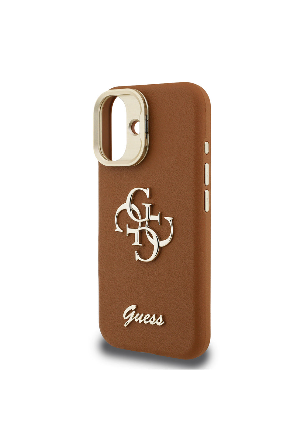 Apple iPhone 16 Kılıf Guess Orijinal Lisanslı Grained Yazı Logolu Kamera Standlı Kapak