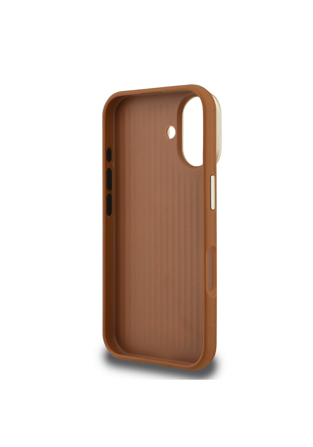 Apple iPhone 16 Kılıf Guess Orijinal Lisanslı Grained Yazı Logolu Kamera Standlı Kapak