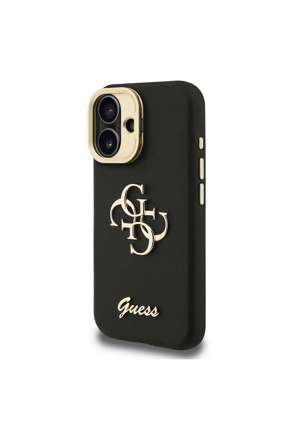 Apple iPhone 16 Kılıf Guess Orijinal Lisanslı Grained Yazı Logolu Kamera Standlı Kapak