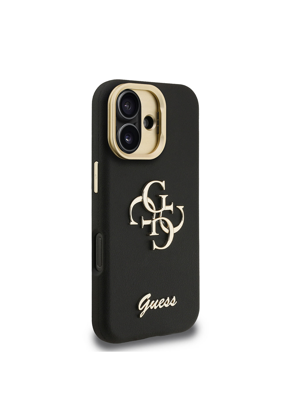 Apple iPhone 16 Kılıf Guess Orijinal Lisanslı Grained Yazı Logolu Kamera Standlı Kapak