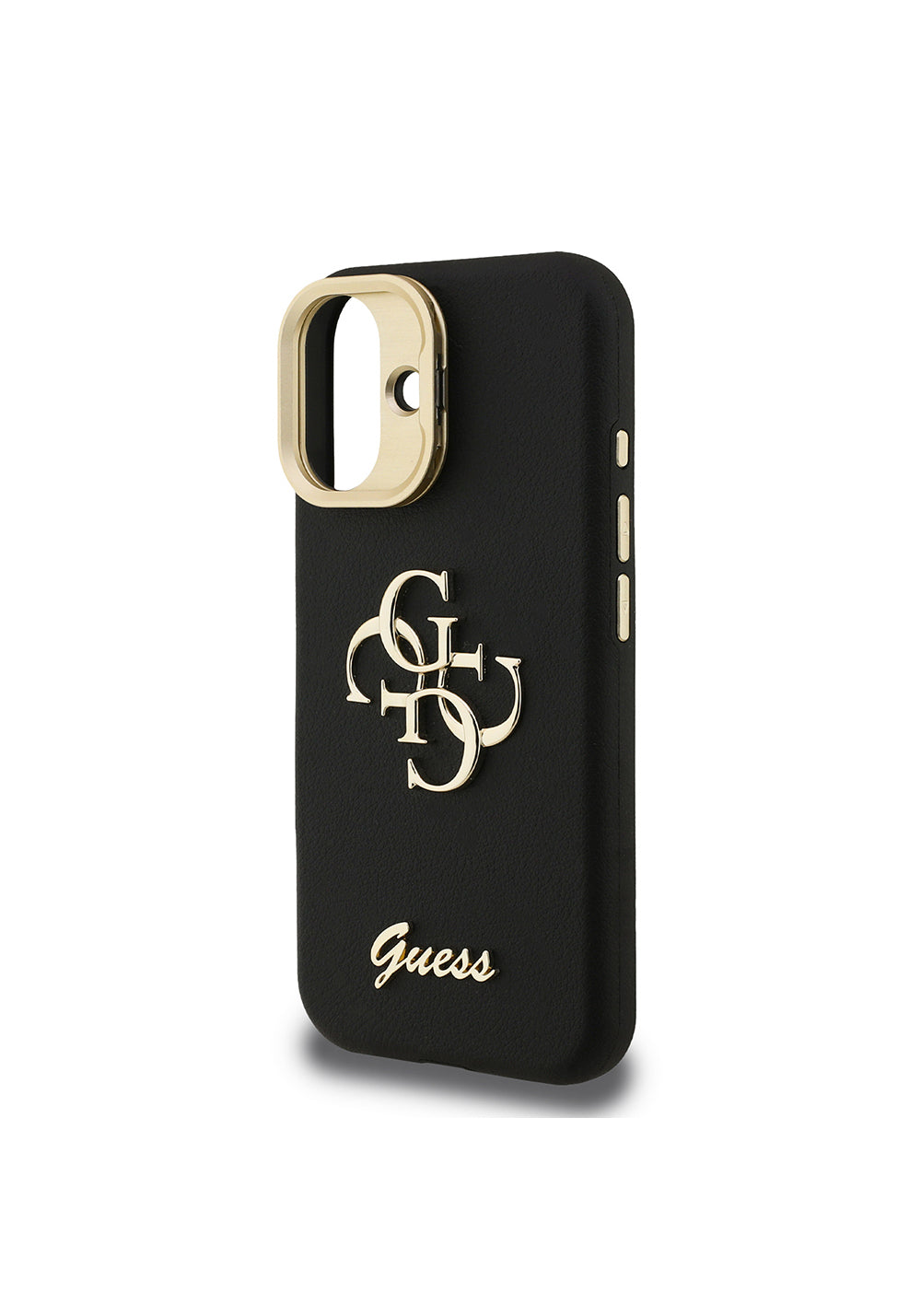 Apple iPhone 16 Kılıf Guess Orijinal Lisanslı Grained Yazı Logolu Kamera Standlı Kapak