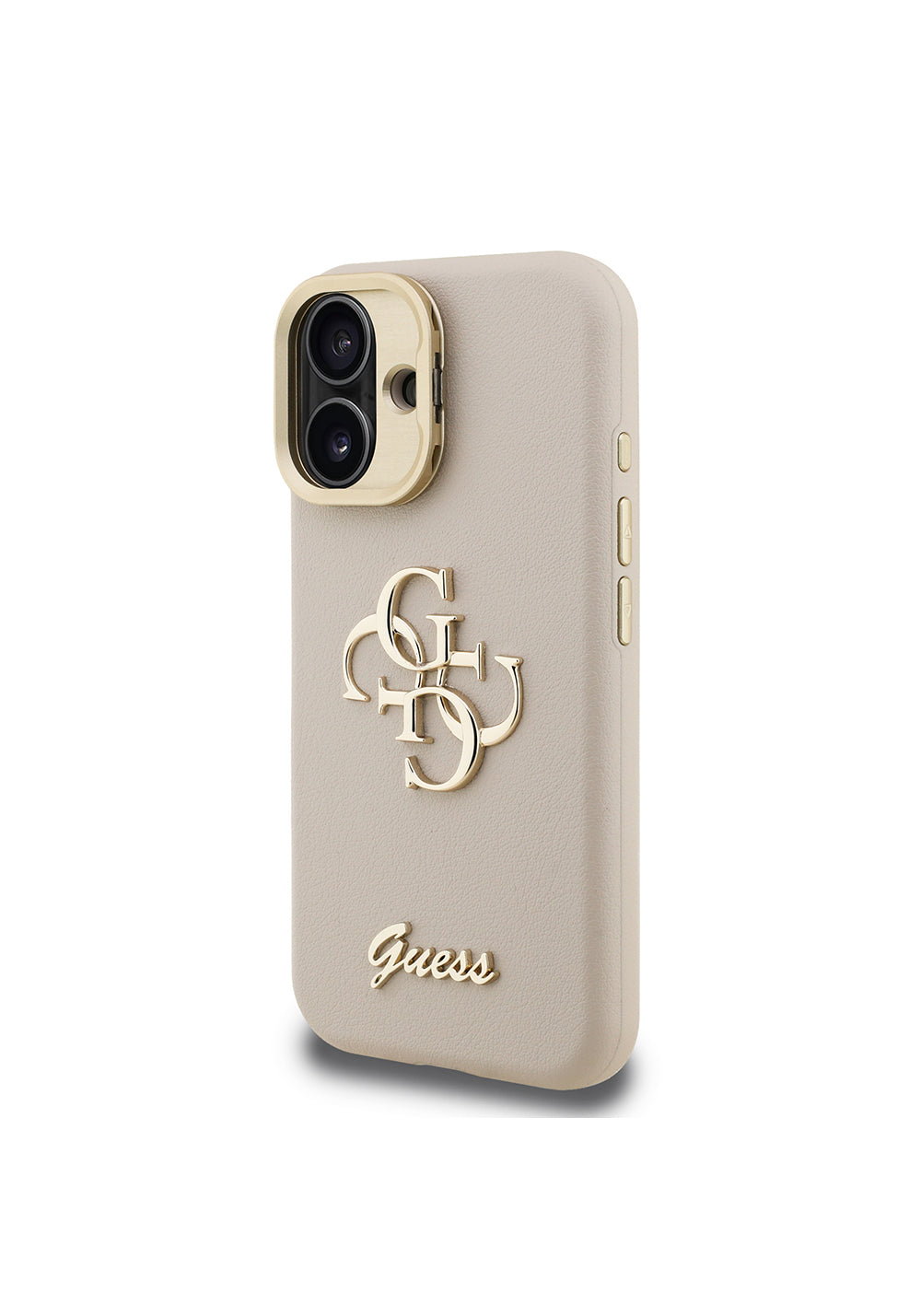 Apple iPhone 16 Kılıf Guess Orijinal Lisanslı Grained Yazı Logolu Kamera Standlı Kapak