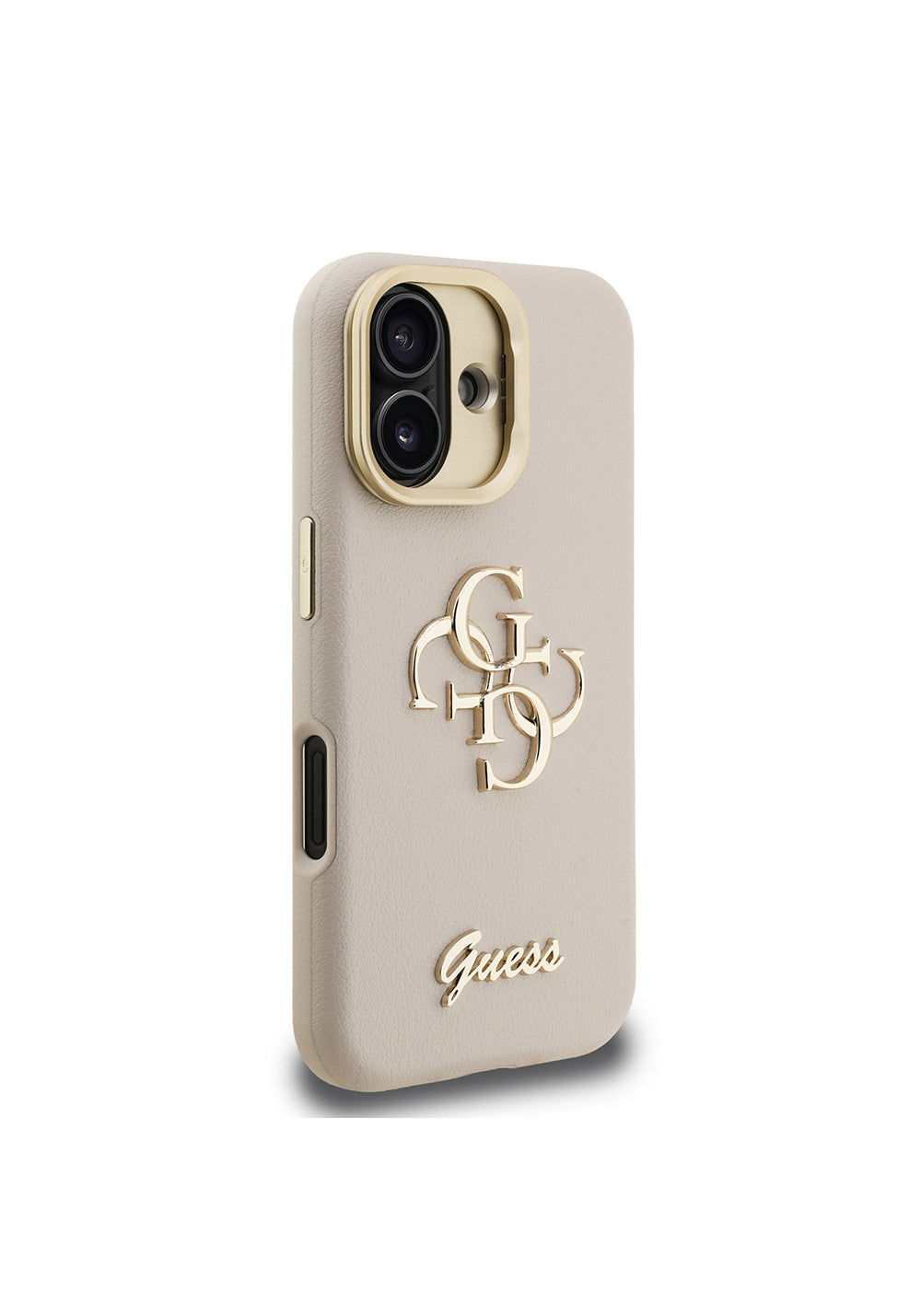Apple iPhone 16 Kılıf Guess Orijinal Lisanslı Grained Yazı Logolu Kamera Standlı Kapak