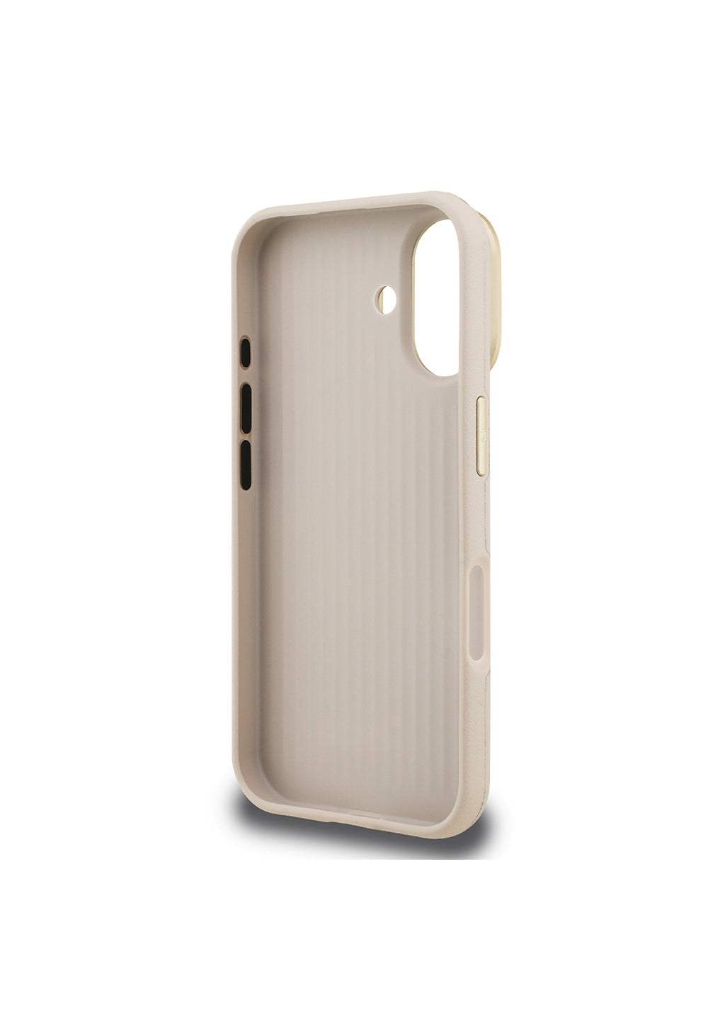Apple iPhone 16 Kılıf Guess Orijinal Lisanslı Grained Yazı Logolu Kamera Standlı Kapak
