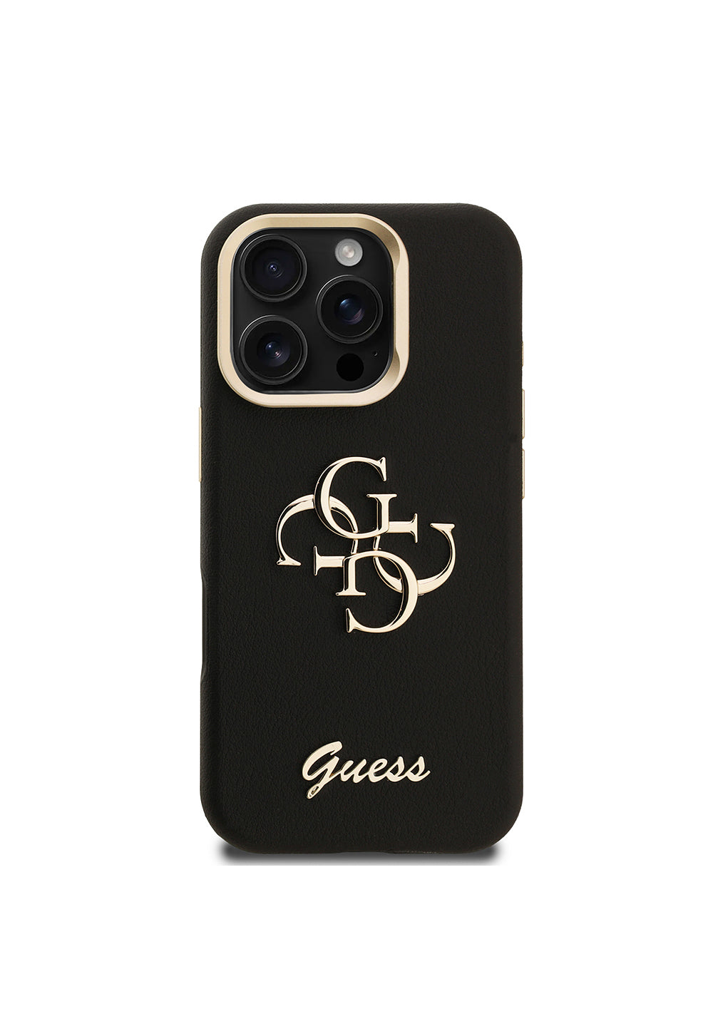 Apple iPhone 16 Pro Kılıf Guess Orijinal Lisanslı Grained Yazı Logolu Kamera Standlı Kapak