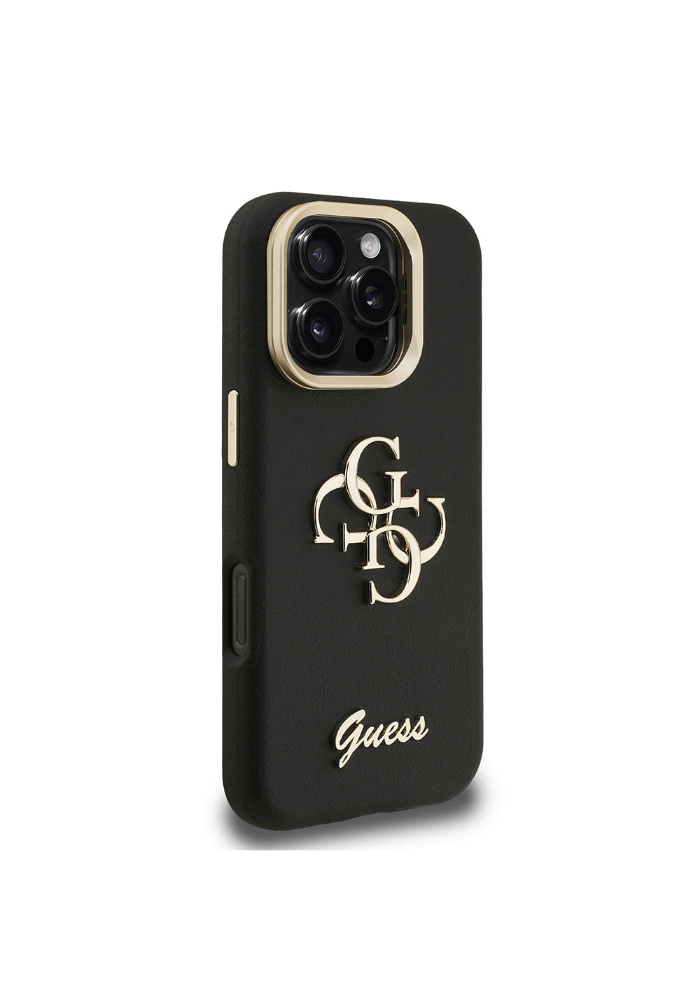 Apple iPhone 16 Pro Kılıf Guess Orijinal Lisanslı Grained Yazı Logolu Kamera Standlı Kapak