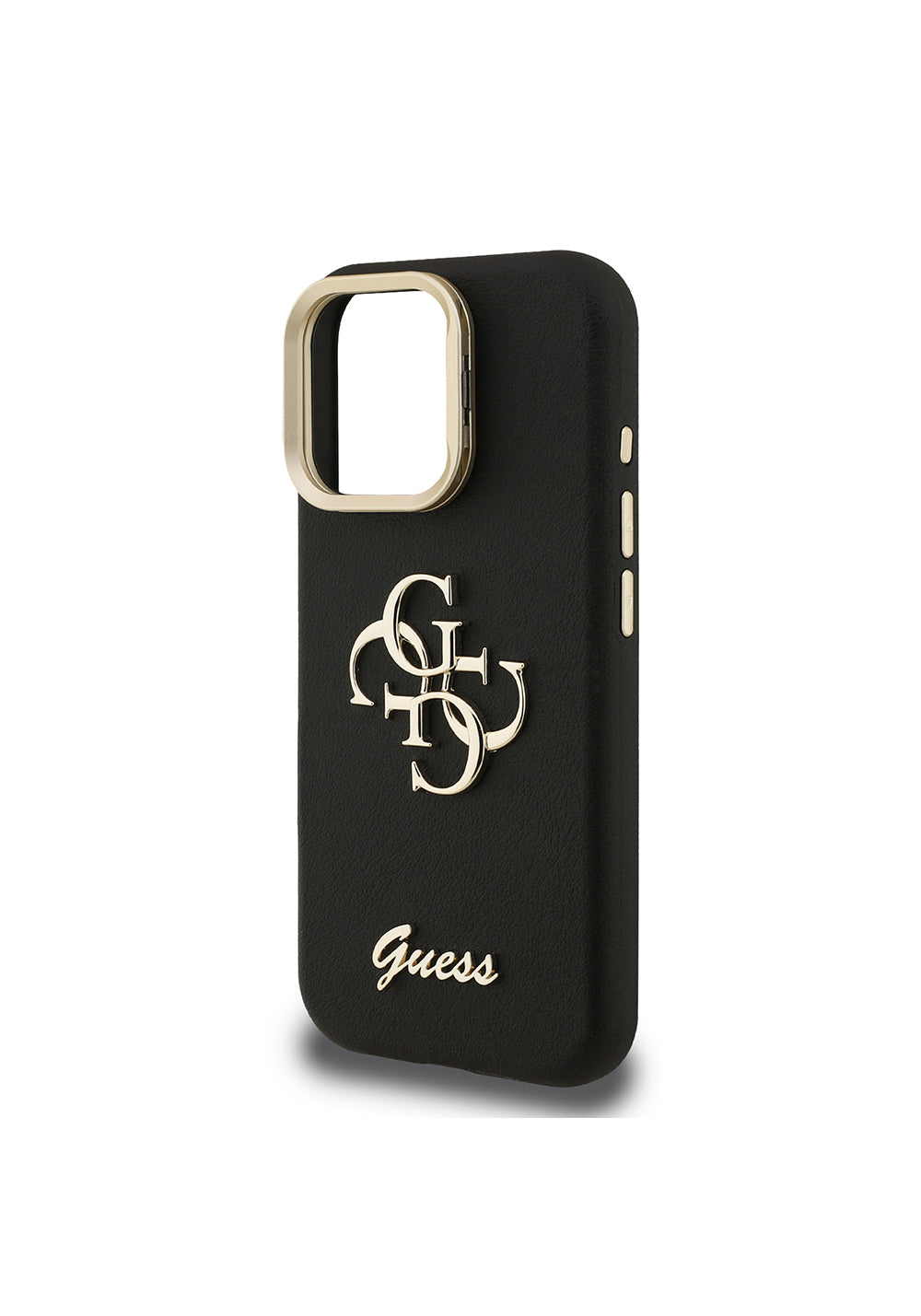 Apple iPhone 16 Pro Kılıf Guess Orijinal Lisanslı Grained Yazı Logolu Kamera Standlı Kapak