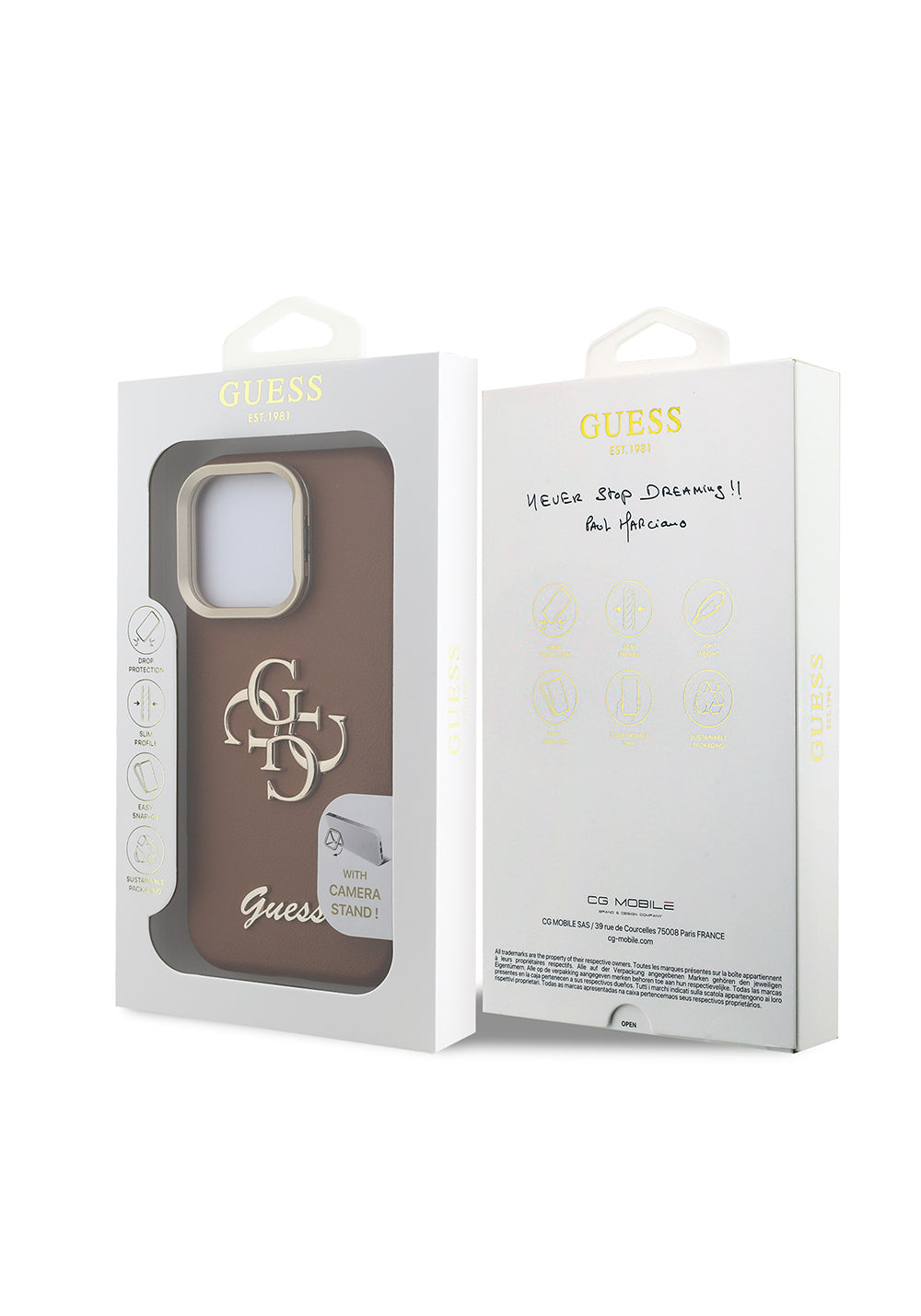 Apple iPhone 16 Pro Kılıf Guess Orijinal Lisanslı Grained Yazı Logolu Kamera Standlı Kapak