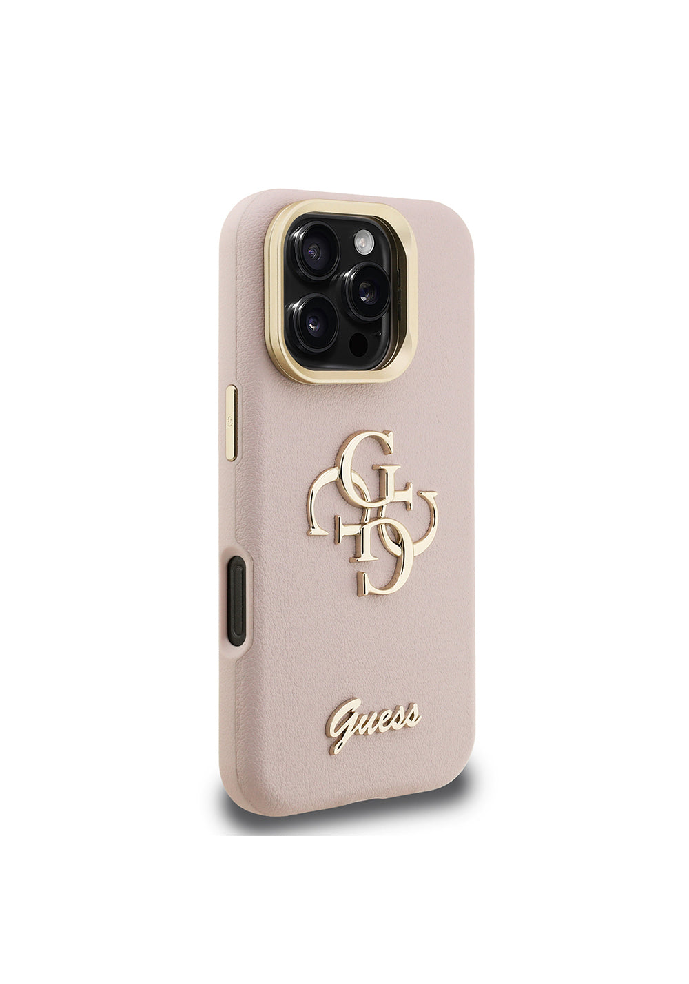 Apple iPhone 16 Pro Kılıf Guess Orijinal Lisanslı Grained Yazı Logolu Kamera Standlı Kapak
