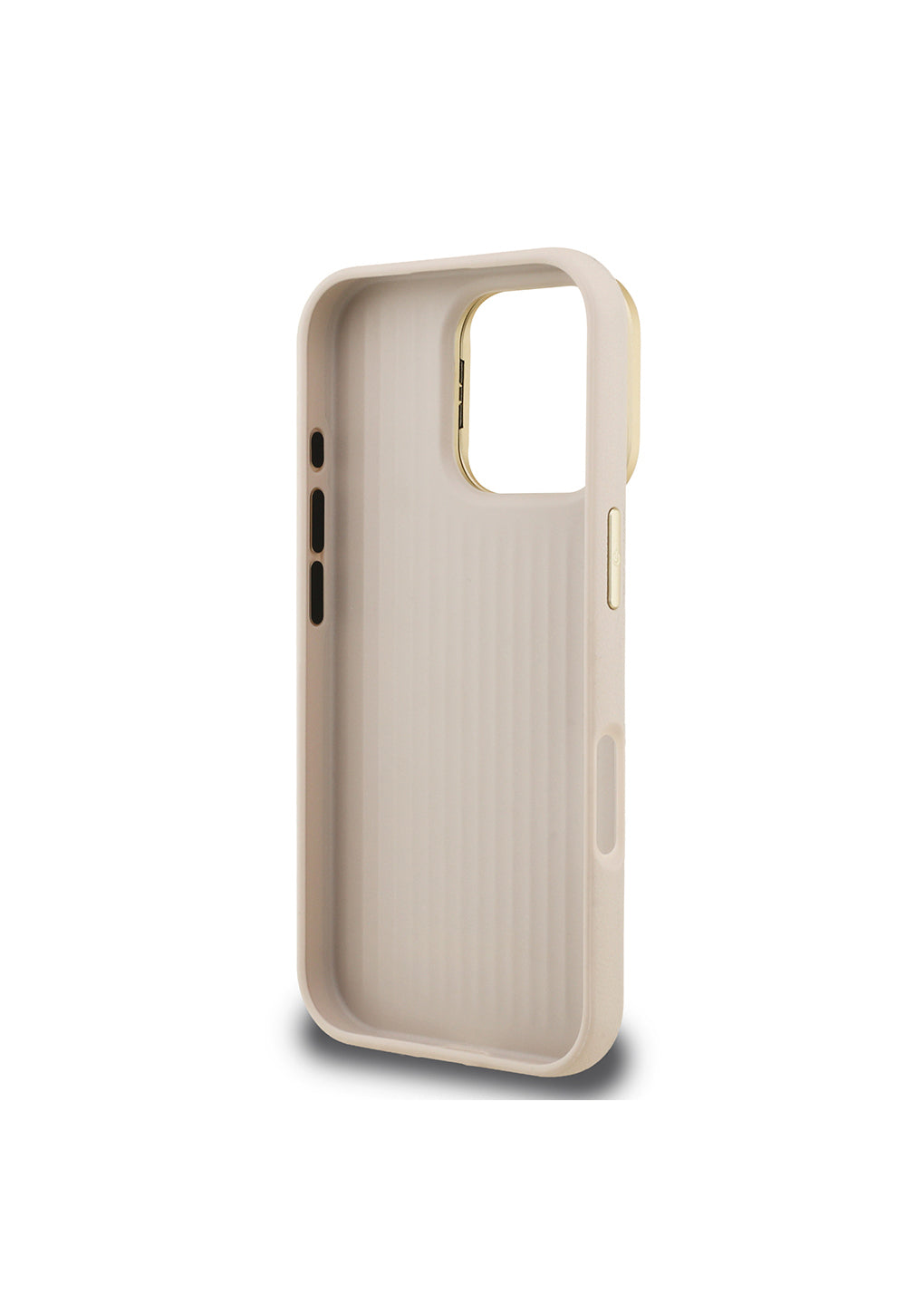 Apple iPhone 16 Pro Kılıf Guess Orijinal Lisanslı Grained Yazı Logolu Kamera Standlı Kapak
