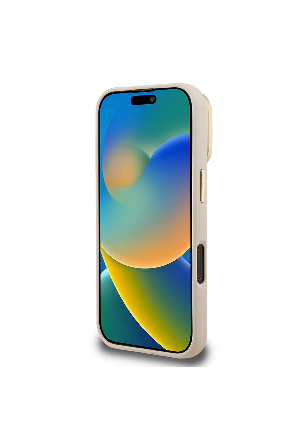 Apple iPhone 16 Pro Max Kılıf Guess Orijinal Lisanslı Grained Yazı Logolu Kamera Standlı Kapak