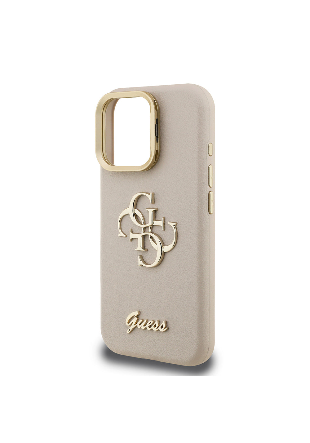 Apple iPhone 16 Pro Max Kılıf Guess Orijinal Lisanslı Grained Yazı Logolu Kamera Standlı Kapak