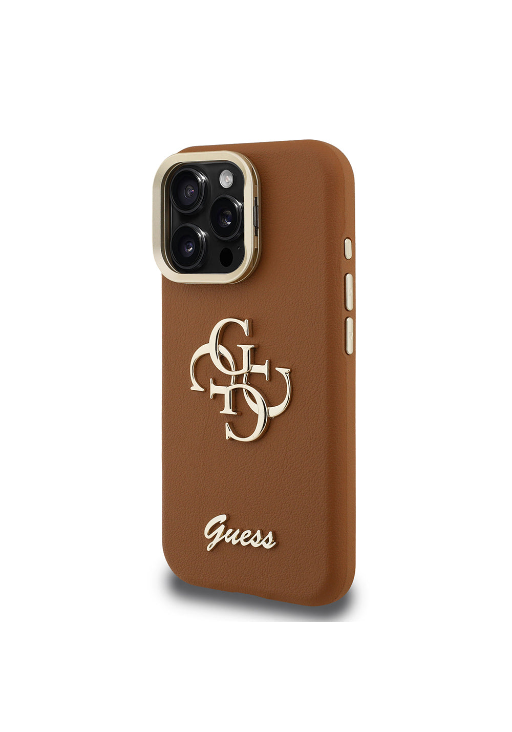 Apple iPhone 16 Pro Max Kılıf Guess Orijinal Lisanslı Grained Yazı Logolu Kamera Standlı Kapak