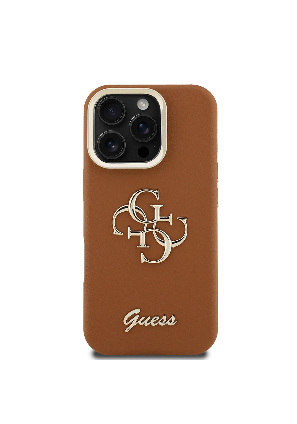 Apple iPhone 16 Pro Max Kılıf Guess Orijinal Lisanslı Grained Yazı Logolu Kamera Standlı Kapak