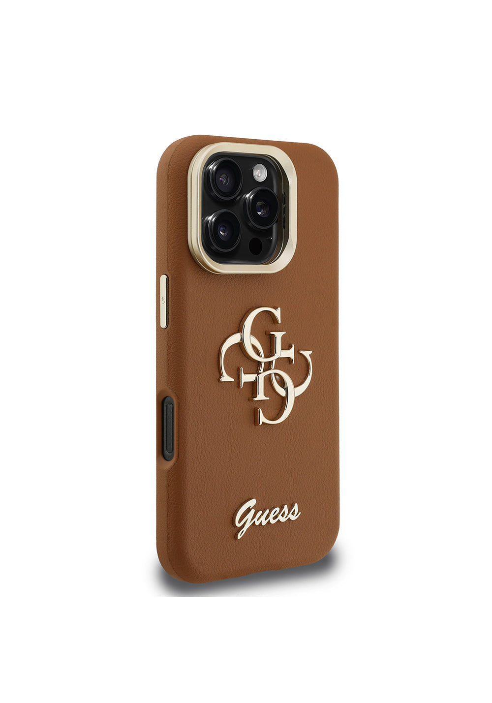 Apple iPhone 16 Pro Max Kılıf Guess Orijinal Lisanslı Grained Yazı Logolu Kamera Standlı Kapak