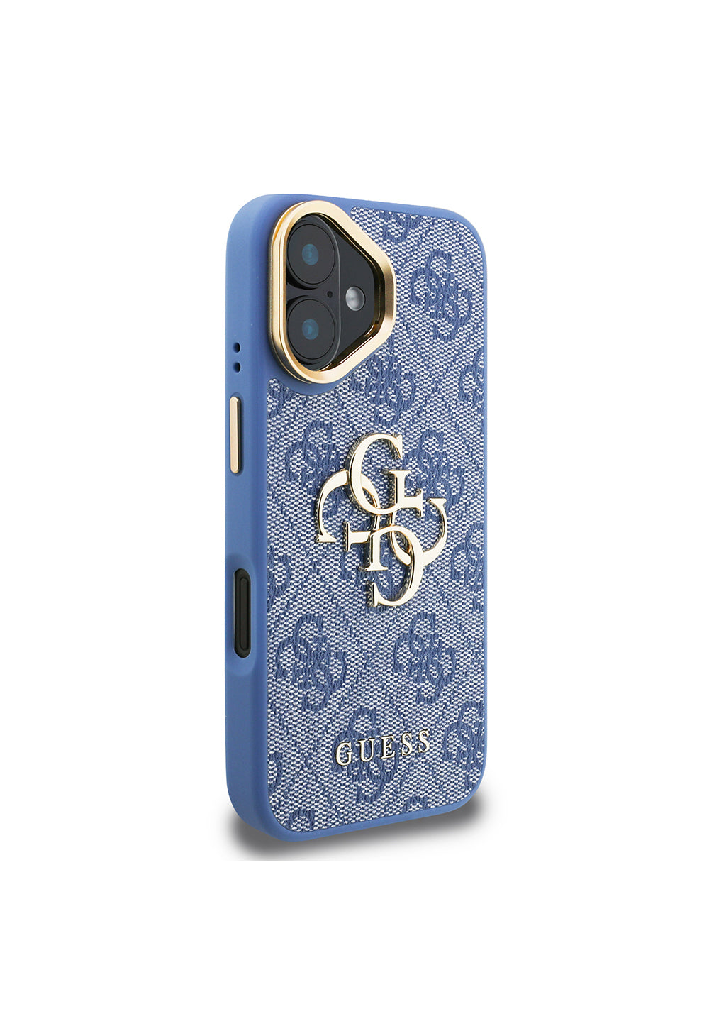 Apple iPhone 16 Kılıf Guess Orijinal Lisanslı PU Deri 4G Desenli Metal Büyük 4G ve Yazı Logolu Kamera Standlı Kapak