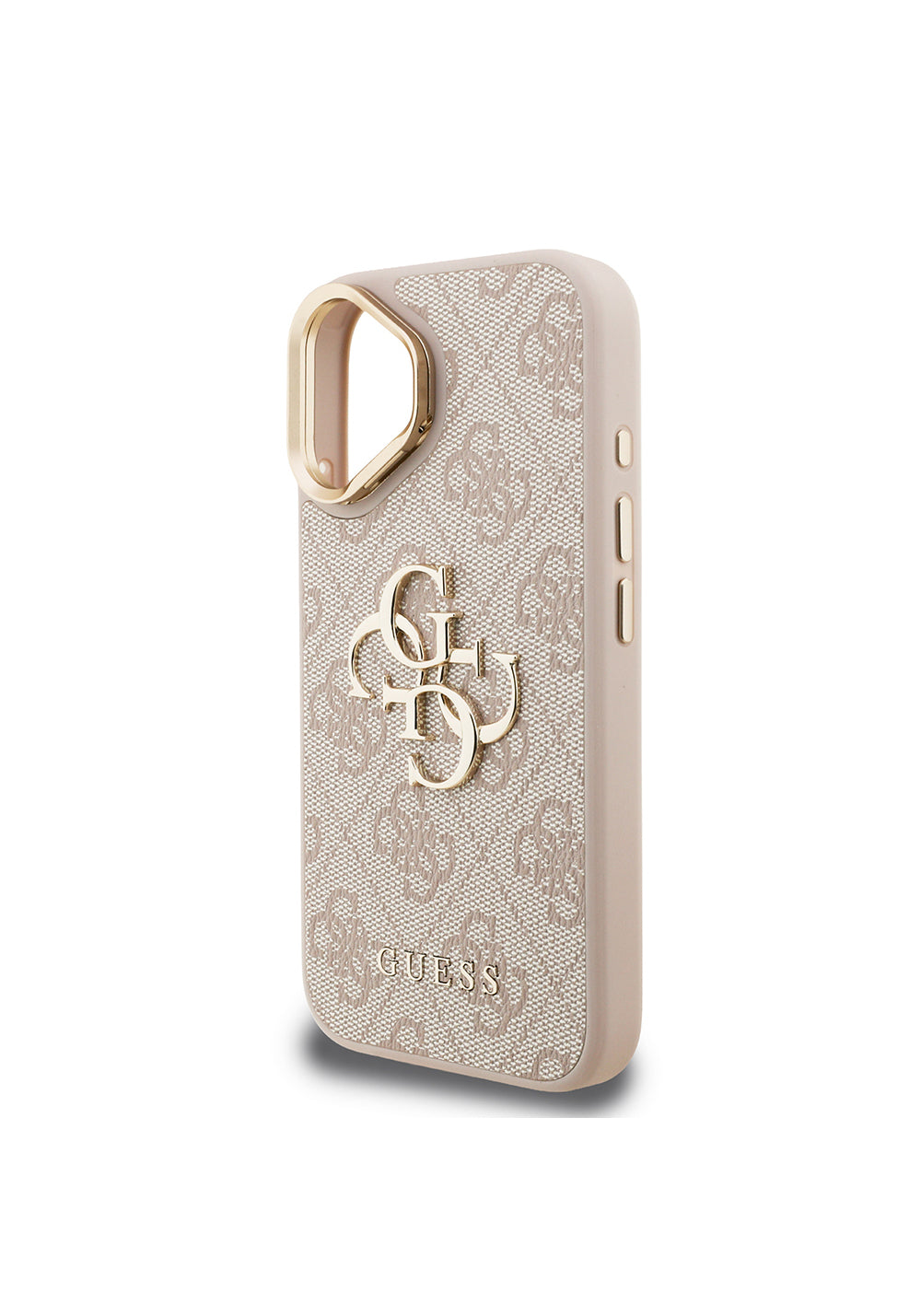Apple iPhone 16 Plus Kılıf Guess Orijinal Lisanslı PU Deri 4G Desenli Metal Büyük 4G ve Yazı Logolu Kamera Standlı Kapak