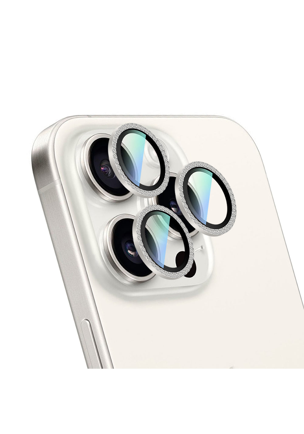 Apple iPhone 16 Pro CaseWorld Alloy Sparkling Diamond Serisi Taşlı Lens Koruyucu