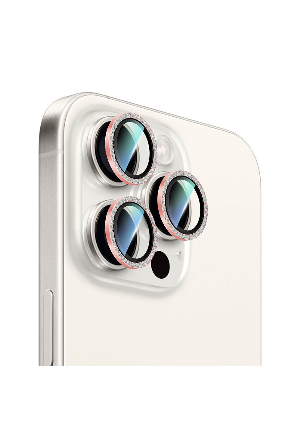 Apple iPhone 16 Pro CaseWorld Alloy Sparkling Diamond Serisi Taşlı Lens Koruyucu