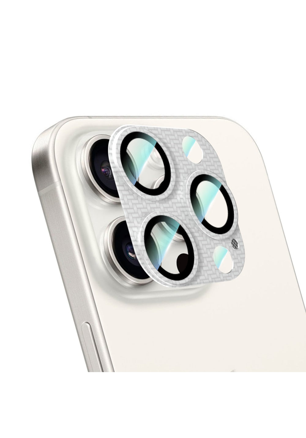 Apple iPhone 16 Pro Max CaseWorld Karbon Fiber Serisi Anti Reflective Ultra Clear Full Kamera Lens Koruyucu