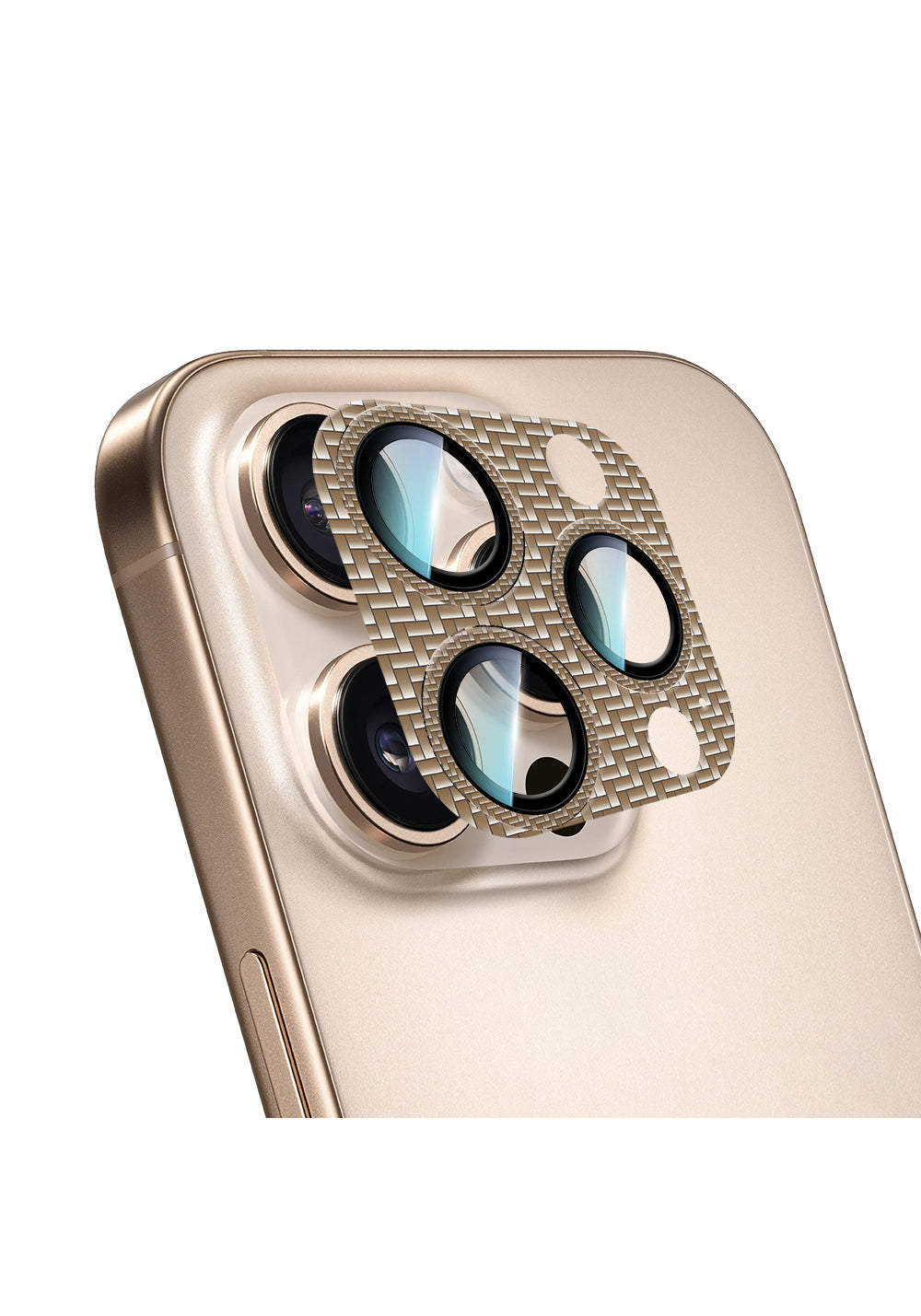 Apple iPhone 16 Pro Max CaseWorld Karbon Fiber Serisi Anti Reflective Ultra Clear Full Kamera Lens Koruyucu