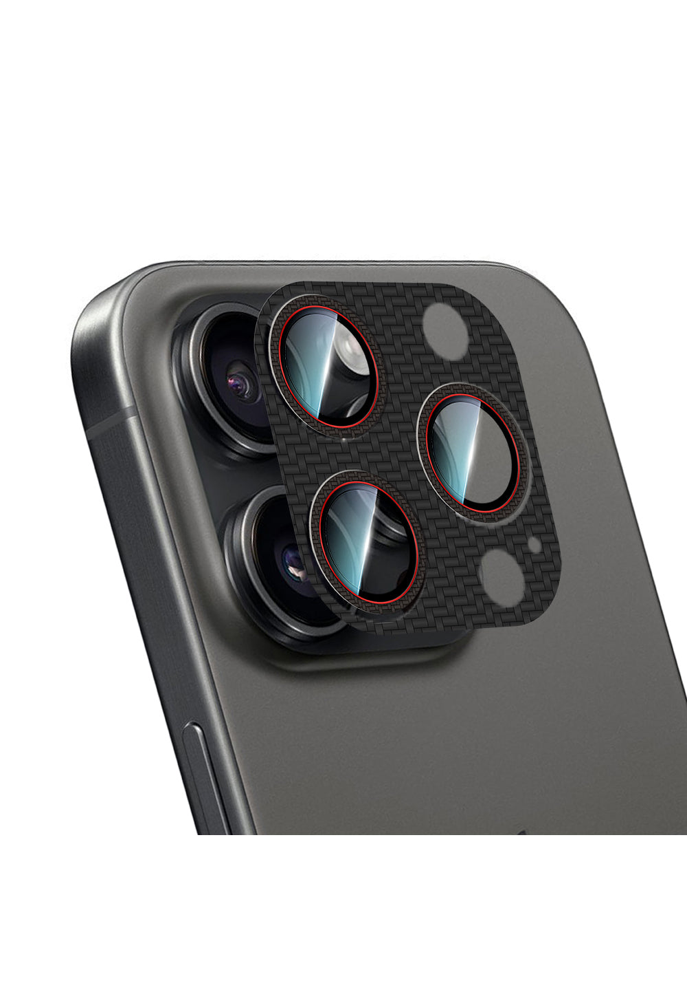 Apple iPhone 16 Pro Max CaseWorld Karbon Fiber Serisi Anti Reflective Ultra Clear Full Kamera Lens Koruyucu