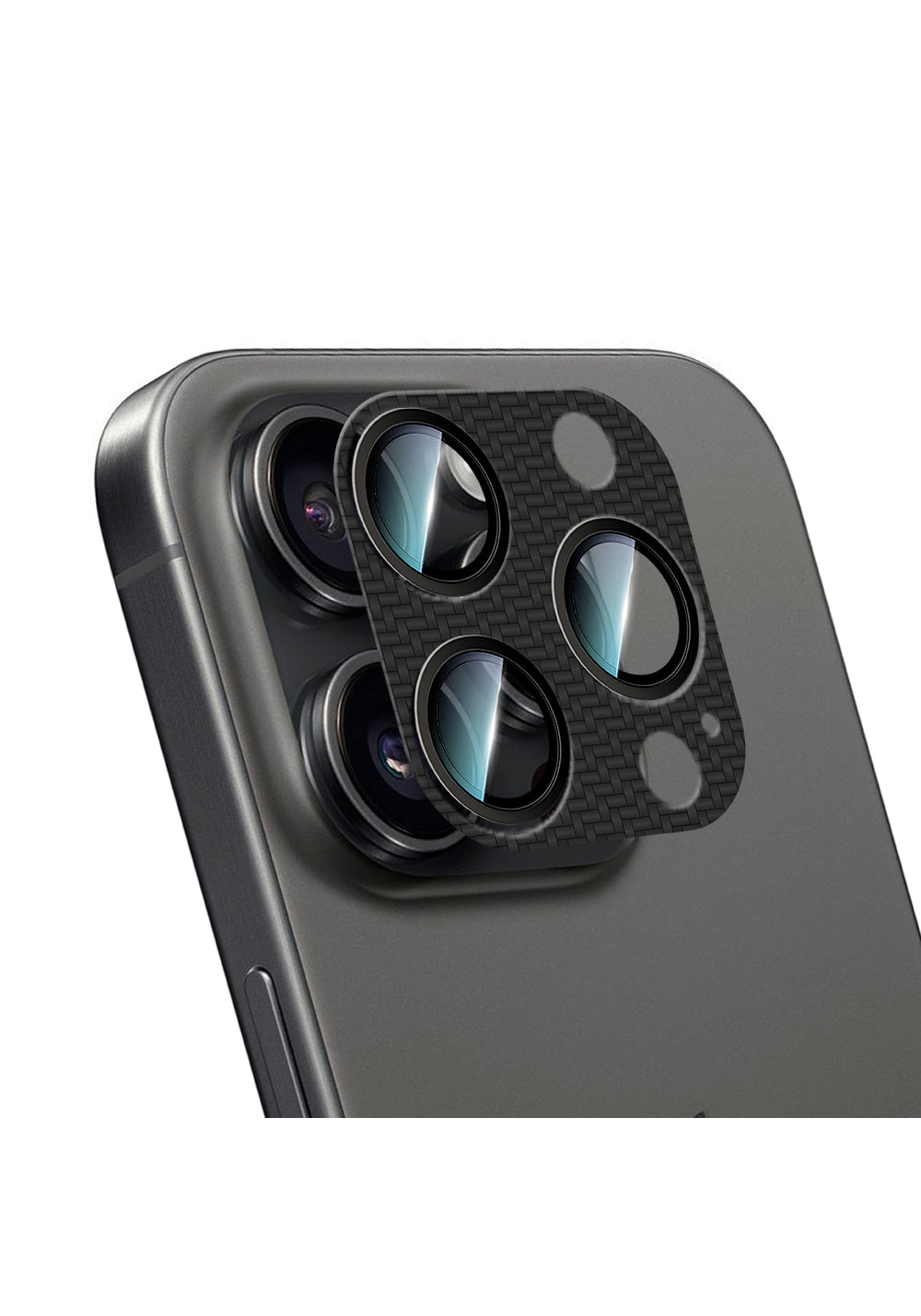 Apple iPhone 16 Pro Max CaseWorld Karbon Fiber Serisi Anti Reflective Ultra Clear Full Kamera Lens Koruyucu