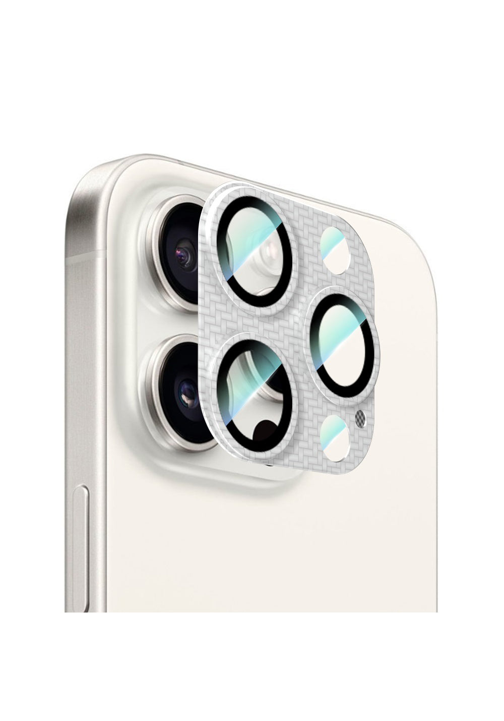 Apple iPhone 16 Pro Max CaseWorld Karbon Fiber Serisi Anti Reflective Ultra Clear Full Kamera Lens Koruyucu