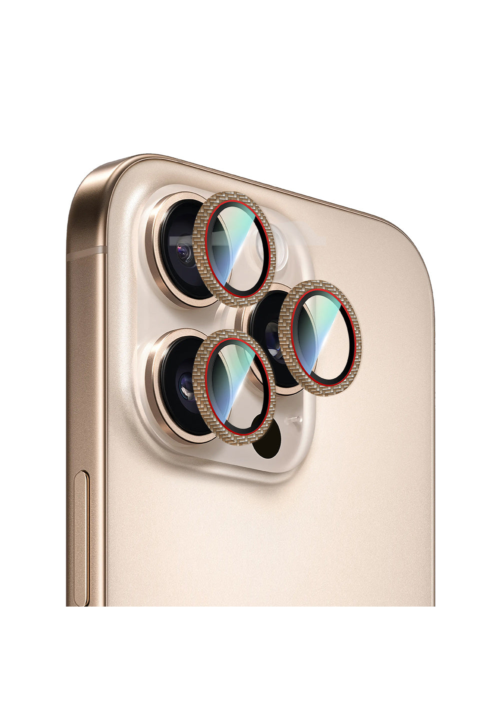 Apple iPhone 16 Pro Max CaseWorld Karbon Fiber Serisi Anti Reflective Ultra Clear Kamera Lens Koruyucu