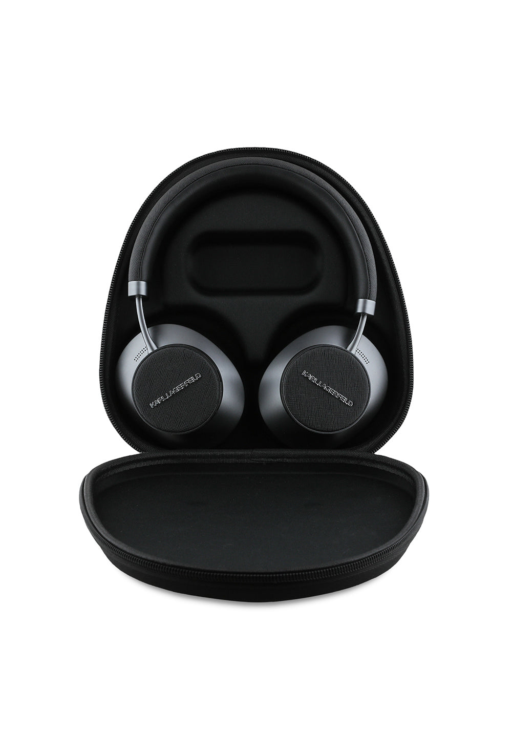 Karl Lagerfeld Orijinal Lisanslı ANC/ENC Özellikli KL Yazı Logolu Saffiano Serisi Kulak Üstü Bluetooth Kulaklık v5.3