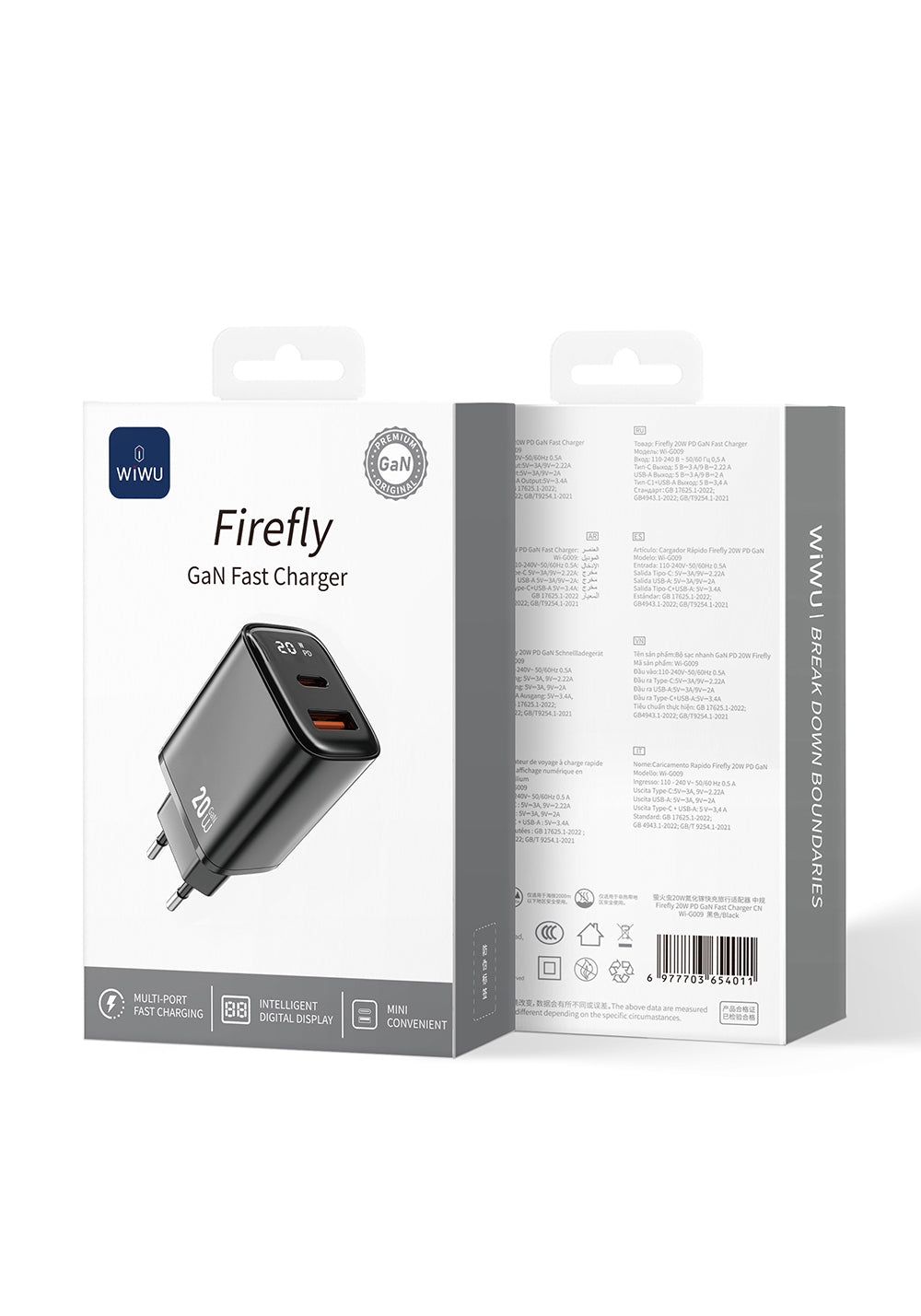 Wiwu Wi-G009 Firefly Serisi GaN Tech PD Hızlı Şarj Özellikli Şarj Başlığı 20W