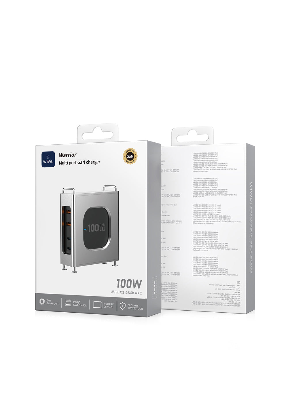 Wiwu Wi-G013 Warrior Serisi GaN Tech Hızlı Şarj Özellikli Şarj Başlığı 100W