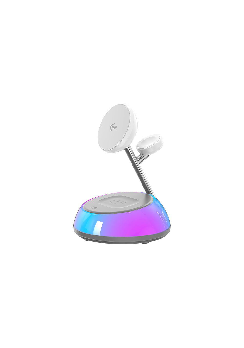 Wiwu Wi-W036 Qi2 3 in 1 Magnetik Hızlı Şarj Özellikli Ambiyans Işıklı Kablosuz Şarj Standı 15W