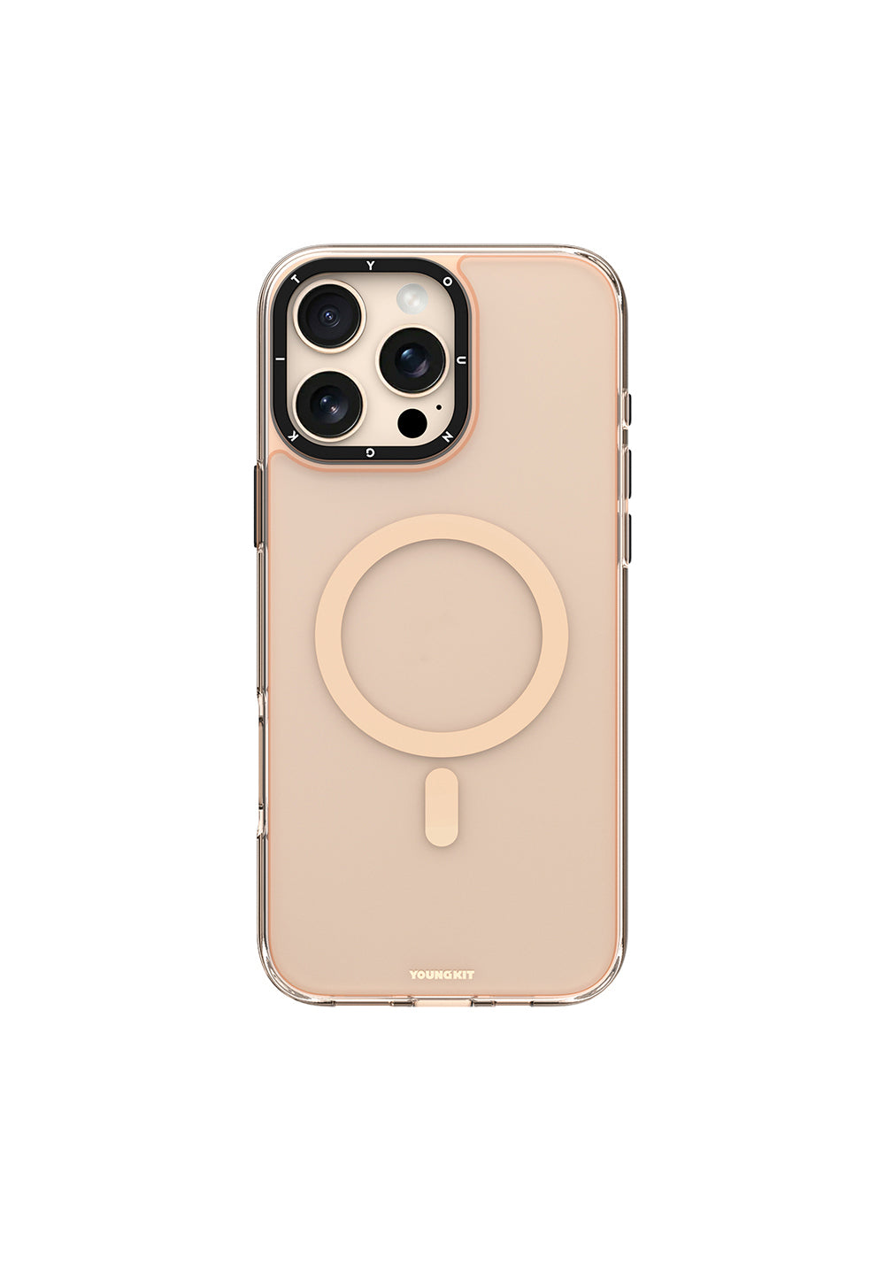 Apple iPhone 16 Pro Kılıf Manyetik Şarj Uyumlu Cam Arka Yüzey TPU Youngkit Gemstone Clear Serisi Kapak