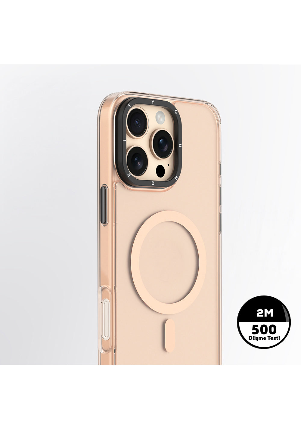 Apple iPhone 16 Pro Kılıf Manyetik Şarj Uyumlu Cam Arka Yüzey TPU Youngkit Gemstone Clear Serisi Kapak