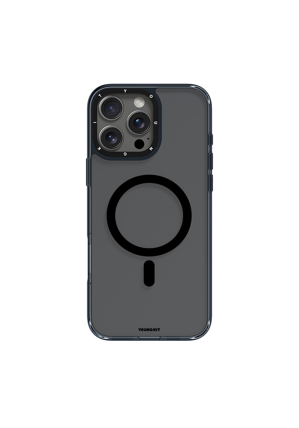Apple iPhone 16 Pro Max Kılıf Manyetik Şarj Uyumlu Cam Arka Yüzey TPU Youngkit Gemstone Clear Serisi Kapak