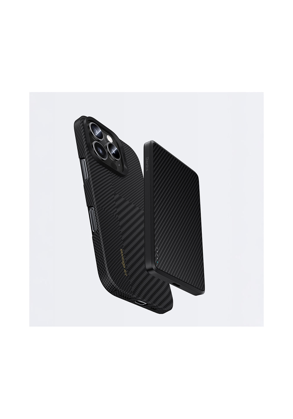 Apple iPhone 16 Pro Max Kılıf Magsafe Şarj Özellikli Karbon Fiber Benks Yeni Seri Montage ArmorAir Kevlar Kapak