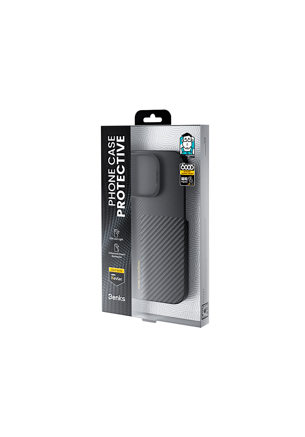 Apple iPhone 16 Pro Max Kılıf Magsafe Şarj Özellikli Karbon Fiber Benks Yeni Seri Montage ArmorAir Kevlar Kapak