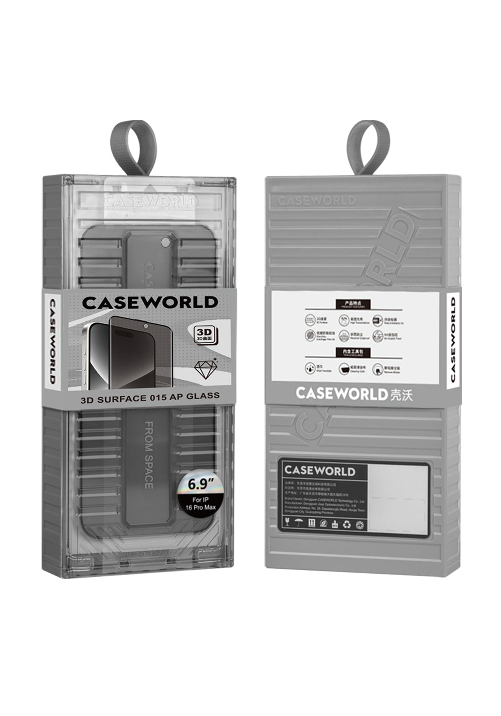 Apple iPhone 16 Pro Max CaseWorld Ultra-Thin Serisi TMQ Privacy 0.15mm 3D Cam Ekran Koruyucu + Uygulama Aparatlı