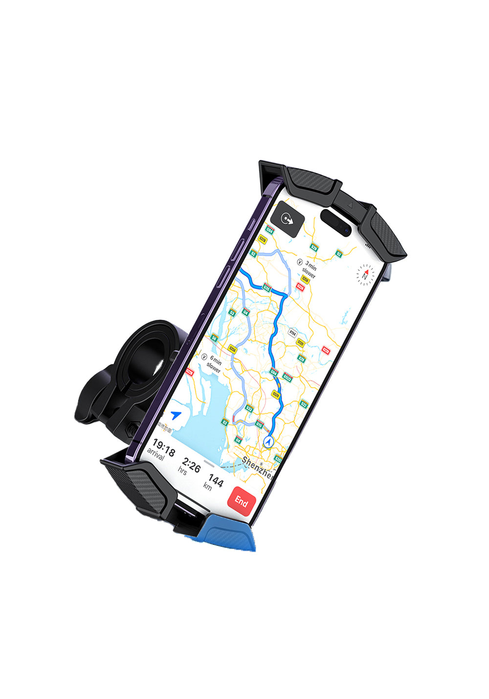 Recci RHO-C33 360° Derece Dönebilen Ayarlanabilir Motosiklet ve Bisiklet Telefon Tutucu