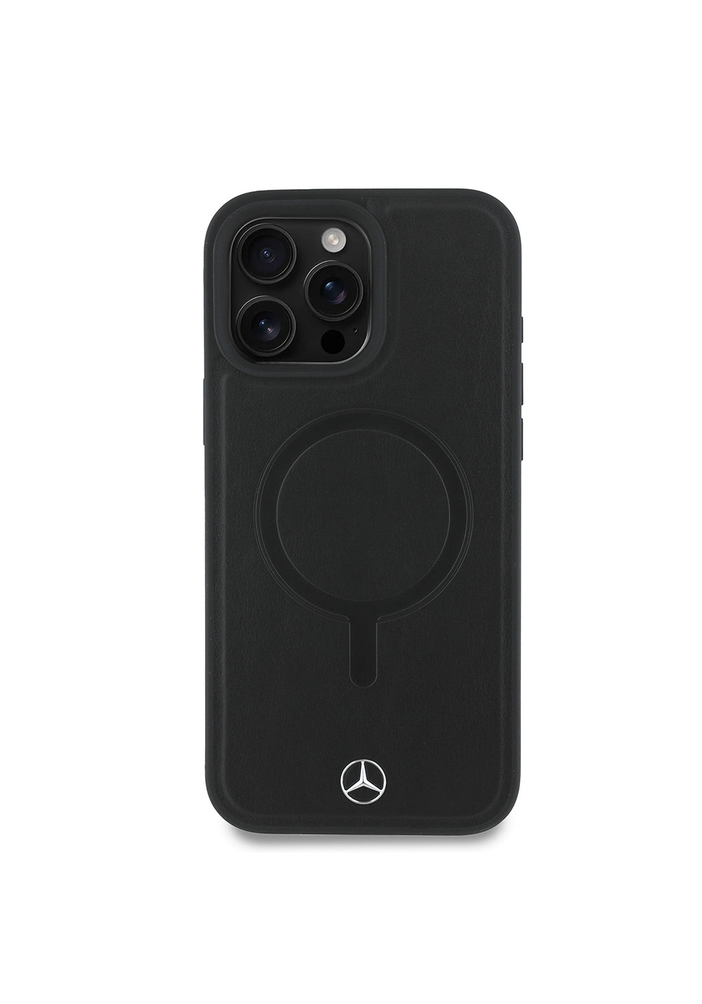 Apple iPhone 16 Pro Max Kılıf Mercedes Benz Orijinal Lisanslı Manyetik Şarj Uyumlu Metal Yıldız Logolu Sade Pürüzsüz Deri Kapak