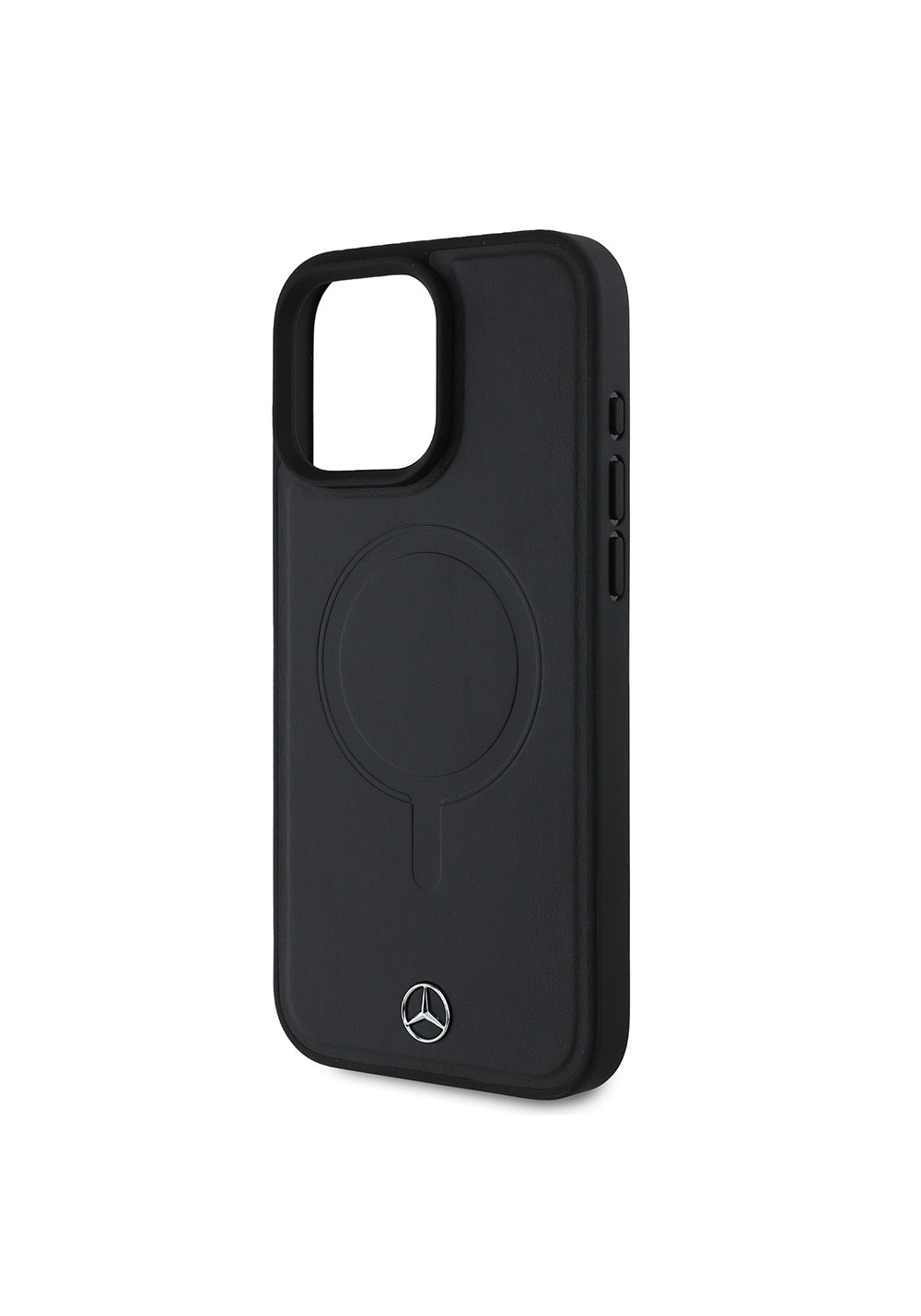 Apple iPhone 16 Pro Max Kılıf Mercedes Benz Orijinal Lisanslı Manyetik Şarj Uyumlu Metal Yıldız Logolu Sade Pürüzsüz Deri Kapak