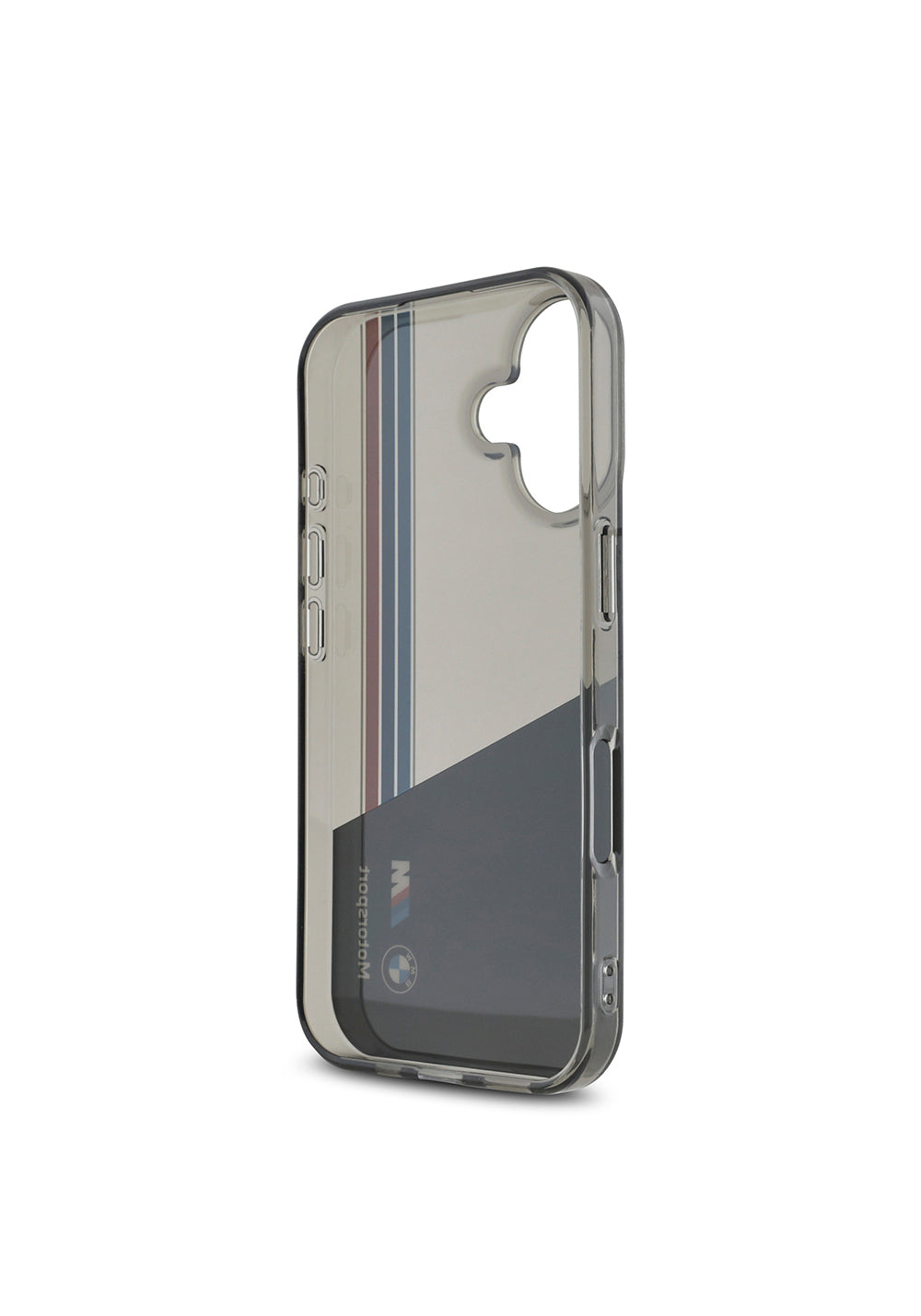 Apple iPhone 16 Kılıf BMW Orijinal Lisanslı Yarı Transparan M Dizayn Çizgili Kapak