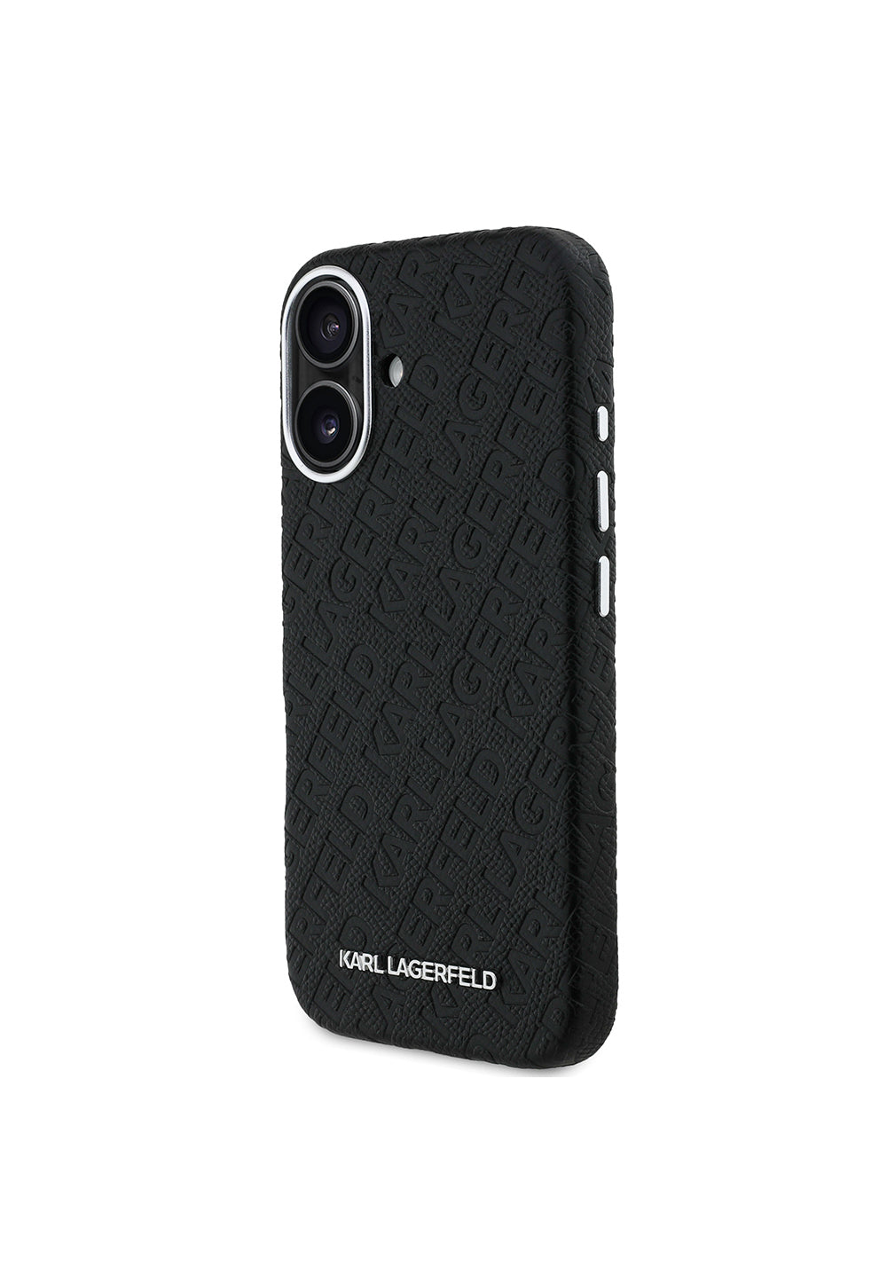 Apple iPhone 16 Kılıf Karl Lagerfeld Orijinal Lisanslı PU Deri Damgalı Metal Yazı Logolu Kapak