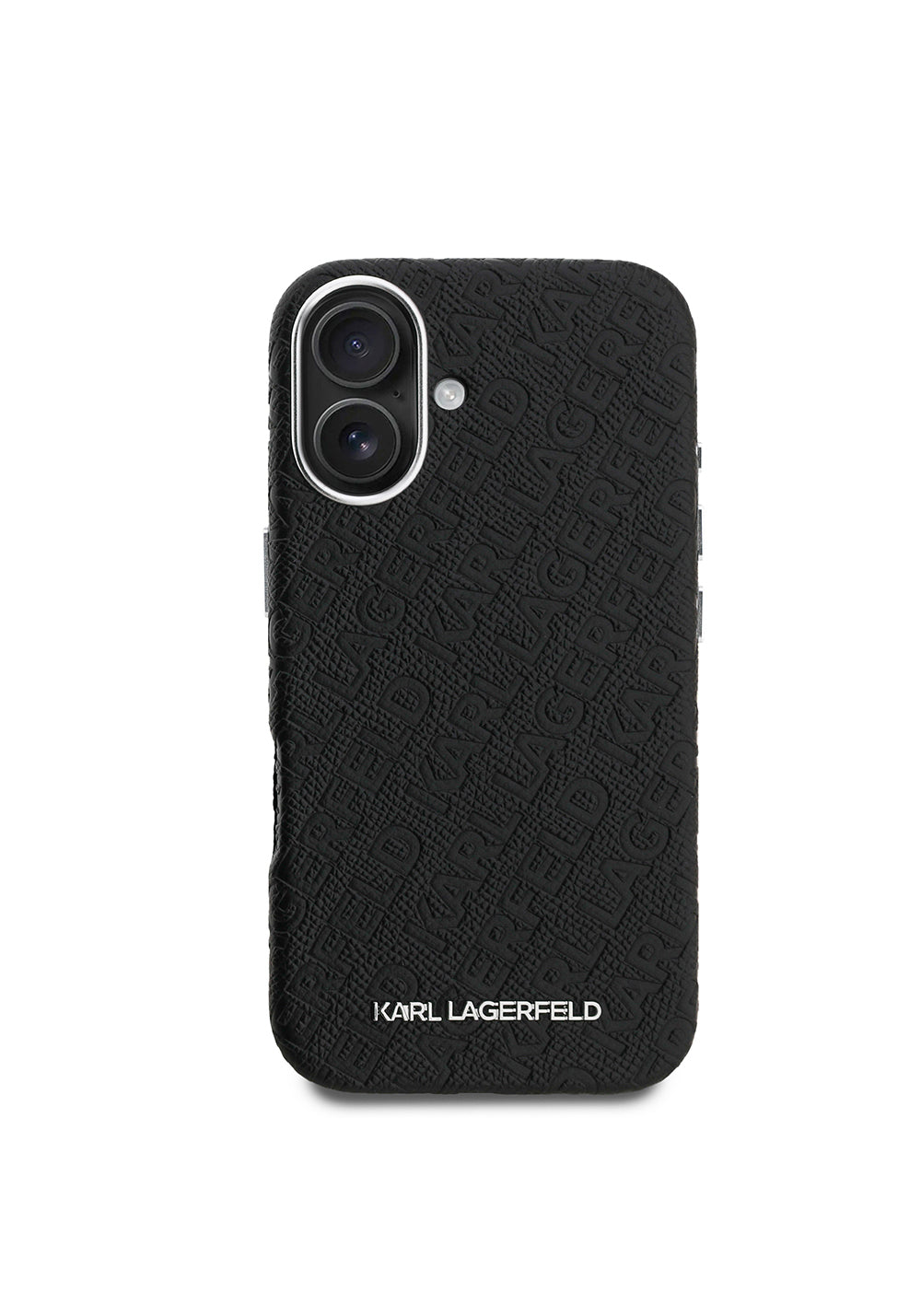 Apple iPhone 16 Kılıf Karl Lagerfeld Orijinal Lisanslı PU Deri Damgalı Metal Yazı Logolu Kapak