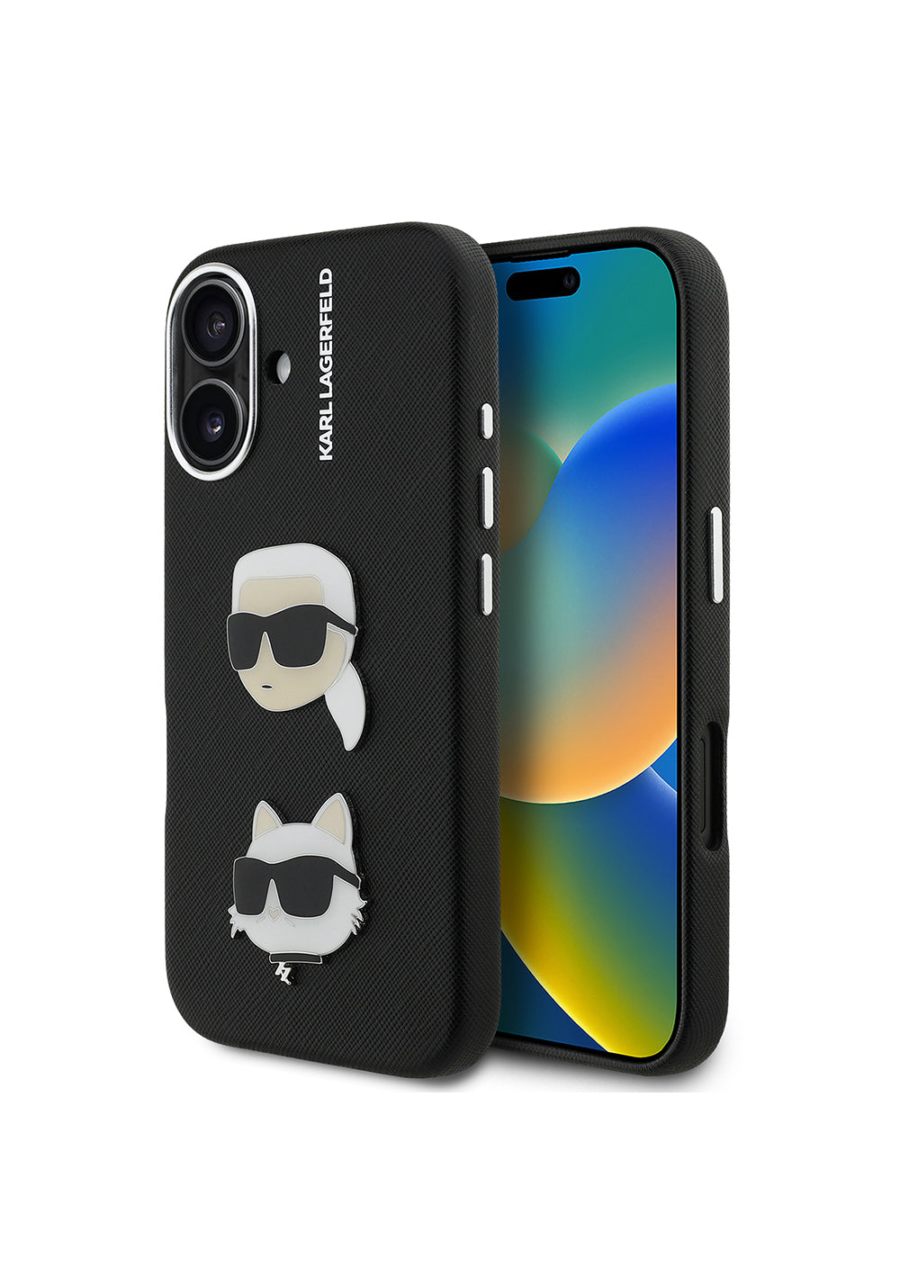 Apple iPhone 16 Kılıf Karl Lagerfeld Orijinal Lisanslı K&C Heads Pin Kapak
